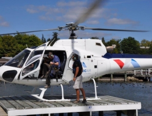 Helicopter at jetty